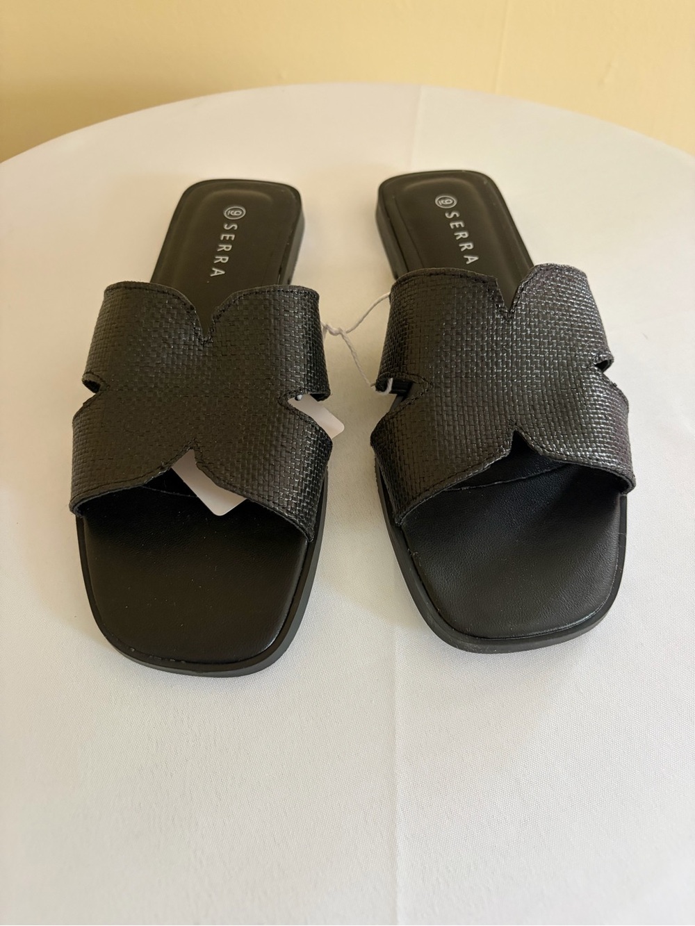 Serra Black Women's Woven Crossover Slide Mules